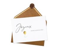 Joli Coon - Biglietto di compleanno “Joyeux Anniversaire” con busta e sigillo di cera.