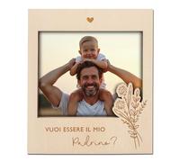 Joli Coon Cornice in legno per una foto per chiedere al padrino - Vuoi essere il mio padrino - Cornice in legno magnetico per foto insieme