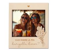 Joli Coon Cornice in legno per una foto per chiedere alla damigella d’onore - Vuoi essere la mia damigella d’onore - Cornice in legno magnetico per foto insieme