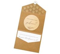 Joli Coon Vuoi essere il mio padrino carta di legno con busta pieghevole e sigillo adesivo - Idee per chiedere di essere padrino