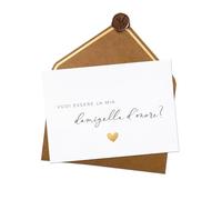 Joli Coon Vuoi essere la mia damigella d'onore carta con busta e sigillo in ceralacca - Regalo damigella