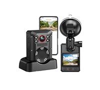 JOLIANE 4K Dash Cam Body Camera 3500mAh Batteria con 11 Ore di Registrazione Mini videocamera con GPS Bodycam Polizia Vista a 170°(with 64GB Card)