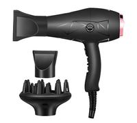 Jolicare Phon Capelli Asciugacapelli Professionale, 2400W Phon con Diffusore per Ricci, Luce Blu Fono Capelli con Concentratori, 2 Velocità/3 Temperature, Cura Ionica (Nero)