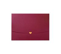 JoliCoon 5 buste A6 rosso scuro, con cuore dorato, senza finestra | Formato 15,4 x 11 cm, chiusura a incastro, per biglietti di auguri, partecipazioni, inviti e buoni regalo