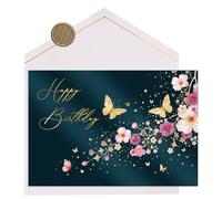 JoliCoon Biglietto auguri compleanno premium SET STARDUST Cherry Blossom - Biglietti auguri compleanno donna con busta in carta premium e autentico sigillo in cera