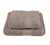 Jolie Firenze BIBIHOME Set asciugamano viso ed asciugamano ospite in spugna di puro cotone pettinato (550 gr./mq.) tinta unita (GRIGIO)