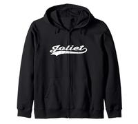 Joliet Illinois Vintage Cursive Nome della città degli Stati Uniti Retro Sports Felpa con Cappuccio