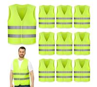 JOLIGAEA 10 PCS Gilet di Sicurezza, Giubbotto di Sicurezza Riflettente, Giubbotto Catarifrangente Auto, Gilet di Sicurezza ad Alta visibilità, Gilet Catarifrangente,Giubbotti di Sicurezza Antiforatura