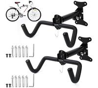 JOLIGAEA 2 pezzi Supporto da Parete per Bicicletta Pieghevole, Sostegno per Bicicletta Regolabile, Porta Biciclette da Muro Appendi Bici per MTB Bici da Strada