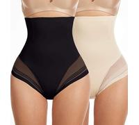 Joligiao Pancera Contenitiva Donna Pancia Intimo Modellante Vita Alta Mutande Contenitive Mutande Modellanti Senza Cuciture Pantaloncini Contenitivi per Pancia Piatta e Glutei(Beige+Nero,L)