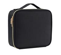 Joligrace Borsa Cosmetici Makeup BagBorsa Trucco Professionale Valigetta Beauty Case da Viaggio Donna Tessuto Oxford con Scomparto Rimovibile Porta Trucchi, Nero