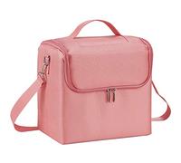 Joligrace Trousse per trucchi e cosmetici, organizer per smalti con tracolla, rosa, L, Beauty Case