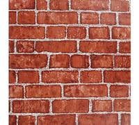 JOLIHOME Carta da Parati Vintage Rosso Mattone Pellicola Vinilica Autoadesiva Impermeabile Adesivo Murale Staccare e Attaccare Carta a Contatto per Soggiorno Camera da Letto 44x1000cm