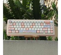 JOLINTAL PBT - Set di 74 tasti rosa, profilo MDA, simpatici copritasti a sublimazione del colore personalizzati per switch Cherry Gateron MX, layout USA (Fox Kitty)