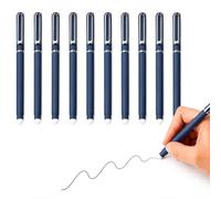 Jolis Papiers Confezione da 10 penne gel cancellabili premium blu notte e argento - Scrittura morbida - Ufficio e studio - Inchiostro gel nero ricaricabile