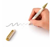 Jolis Papiers Penna gel cancellabile personalizzata Premium bianco champagne e oro - Tocco morbida - Incisione di testo, logo o emoji - Inchiostro gel nero ricaricabile