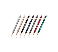 Jolis Papiers Penna personalizzata 2 in 1 Edizione rame Oro rosa, argento, nero, blu navy, tortora, bordeaux, verde, penna con il tuo testo personalizzato... (Edizione in rame argento, 50)