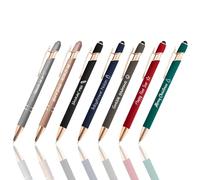 Jolis Papiers Penna personalizzata 2 in 1 Edizione rame Oro rosa, argento, nero, blu navy, tortora, bordeaux, verde, penna con il tuo testo personalizzato... (Edizione in rame blu navy, 40)