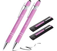 Jolis Papiers Penne personalizzate 2 in 1 con stilo touch - Incisione laser diversa su ogni penna - Chrome o Rose Gold - Astuccio regalo doppio incluso - 2 pezzi