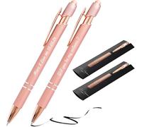 Jolis Papiers Penne personalizzate 2 in 1 con stilo touch - Incisione laser diversa su ogni penna - Chrome o Rose Gold - Astuccio regalo doppio incluso - 2 pezzi