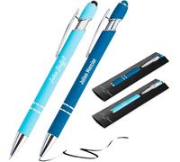 Jolis Papiers Penne personalizzate 2 in 1 con stilo touch - Incisione laser diversa su ogni penna - Chrome o Rose Gold - Astuccio regalo doppio incluso - 2 pezzi