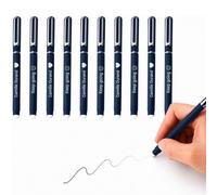 Jolis Papiers Set da 10 penne gel cancellabili personalizzate premium blu notte e argento - Tocco morbida - Incisione di testo, logo o emoji - Inchiostro gel nero ricaricabile