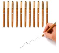 Jolis Papiers Set da 10 penne gel cancellabili personalizzate Premium Camel Gold - Tocco morbida - Incisione di testo, logo o emoji - Inchiostro gel nero ricaricabile