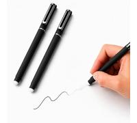 Jolis Papiers Set di 2 penne gel cancellabili Premium Black Edition - Scrittura morbida - Ufficio e studio - Inchiostro gel nero ricaricabile