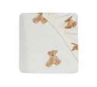 Jollein 511-507-66095 - Lenzuolo con angoli orsacchiotto, 60 x 120 cm, colore: Bianco