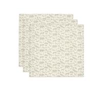 Jollein 535-851-67043 - Set di 3 panni di garza animals, verde oliva (70 x 70 cm)