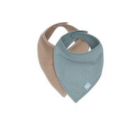 Jollein Bavaglino per bebè, bandana, idrofilo, verde mare, confezione da 2 pezzi, 100% cotone, con chiusura in velcro, bavaglini