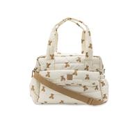 Jollein Borsa per pannolini - Mini Teddy Bear - Elegante borsa per pannolini con stampa orso - Idrorepellente e facile da pulire - Con tracolla e fasciatoio - 42x30x18cm - Poliestere riciclato
