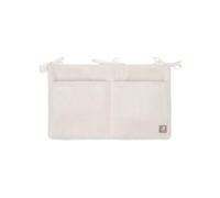 Jollein Borsa portaoggetti per lettino - Cloudy Rib - Oatmeal - Organizer per cameretta - Organizer per giocattoli con scomparti - 49x30cm - Accessorio per lettino