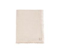 Jollein Coperta muslin fringe Stripe, Biscuit/Avory, 75 x 100 cm, 100% cotone, per culla, 0,5 TOG, certificata GOTS, con frange