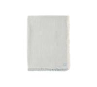 Jollein Coperta muslin - Fringe Stripe, verde mare/avorio - 120 x 120 cm - 100% cotone - per lettino - 0,5 TOG - certificato GOTS - con frange