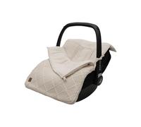 Jollein Coprigambe Check Knit, Oatmeal, per ovetto, seggiolino auto gruppo 0+ e passeggino, per cintura a 3 punti e 5 punti, motivo a maglia e fodera in pile