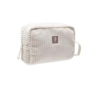 Jollein Custodia Cloudy Rib - Oatmeal - Beauty case Baby - Pratica per viaggiare - Borsa - per giocattoli e accessori per il cambio - con cerniera