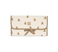 Jollein Fasciatoio Little Waffle - Mini orsacchiotto - Con tasche e fiocco - Morbido e lavabile - Fasciatoio portatile - Ideale per gli spostamenti