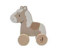 Jollein 112-001-67103 giocattolo in legno su ruote, cavallo
