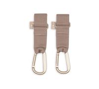 Jollein Milky Coffee - 2 ganci per passeggino, pratici ganci per borse, fissaggio sicuro per borsa fasciatoio, accessori per passeggino, stabile e antiscivolo