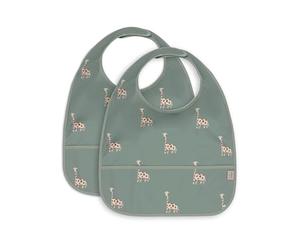 Jollein Jungle Jambo 029-864-67090 - Set di 2 bavaglini impermeabili, colore: Verde