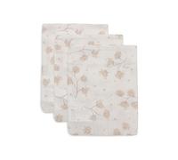 Jollein Leafy Dreams - Set di 3 salviettine per bambini, 15 x 20 cm, mussola, 100% cotone, con certificazione Oeko-Tex