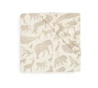 Jollein Lenzuolo con angoli elasticizzati in jersey, motivo: Animals, Nougat, 70 x 140 cm, 100% cotone, con angoli elasticizzati, stampa animale, beige