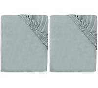 Jollein Lenzuolo con angoli elasticizzati, in jersey, per culla, colore: verde mare, 60 x 120 cm, 100% cotone, certificato Oeko-TEX, (Confezione da 2)