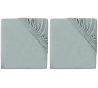 Jollein Lenzuolo con angoli elasticizzati in jersey, per il box, verde mare, 75 x 95 cm, 100% cotone, certificato Oeko-TEX, per box (Confezione da 2)