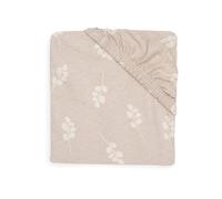 Jollein Lenzuolo con angoli elasticizzati in jersey, per la culla - Twig, Wild Rose - 60 x 120 cm - 100% cotone - Lenzuolo con angoli - Beige con rami rosa antico
