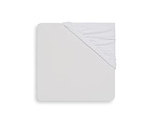 Jollein - Lenzuolo con angoli, in jersey, 70 x 140 cm, colore: bianco