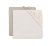 Jollein Lenzuolo con angoli in jersey - Per box - Oatmeal/Sand - 75x95cm - Confezione da 2-100% cotone - Lenzuolo con angoli per box - Certificato Oeko-TEX