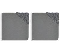 Jollein Lenzuolo elasticizzato Jersey 60x120cm - Storm Grey (Confezione da 2)