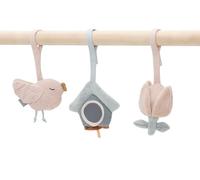 Jollein Lovely Birds - Set di 3 Giocattoli per Bambini con Uccelli, casetta per Uccelli e Fiori, promuove Sensi e capacità motorie, per Arco di Gioco, Rosa Antico, Verde Mare